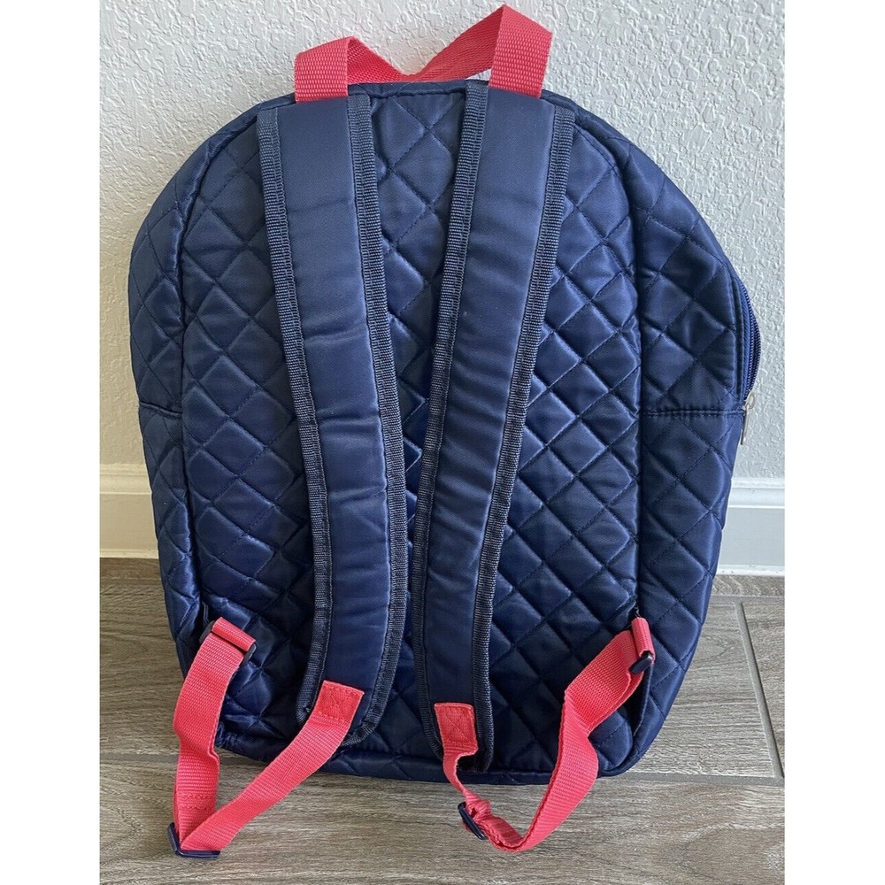 Disney Parks exclusive blue quilted embroidered Minnie Mickey backpack EUC HTF - Picture 8 of 9
